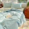 2024 A-Class Pure Cotton Bedding Set: Solid Color Duvet Cover & Bed Sheet