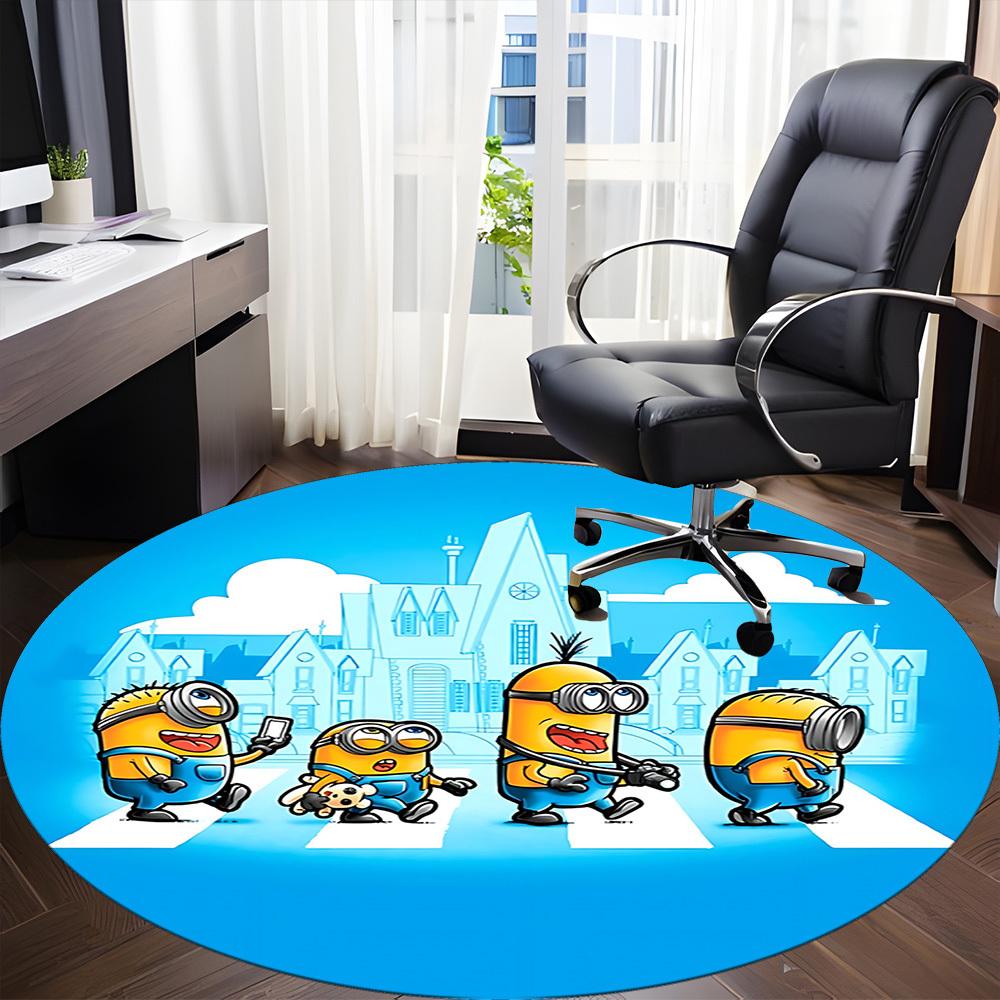 Minions Office Round Area Rug, Under Office Chairs Bedroom Living Room Home Decor, A1022396