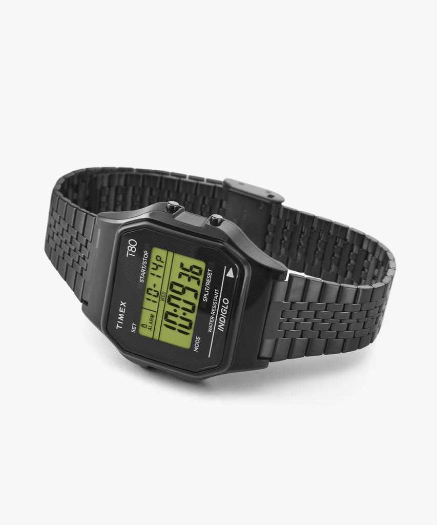Taimaegseu T80 All Black Metal Strap Digital Watch 34Mm