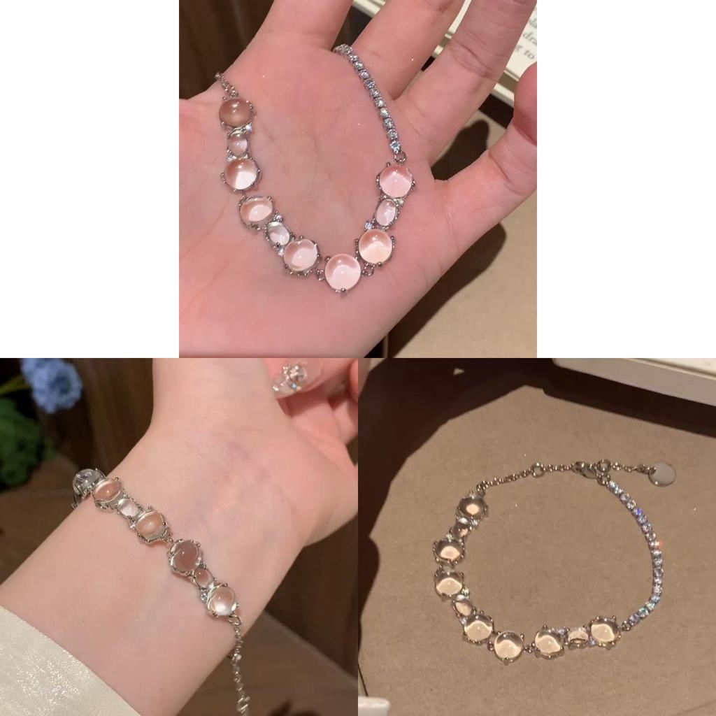 Copper Zircon Asymmetric Bracelet For Women With Geometric Design And Elegant Style