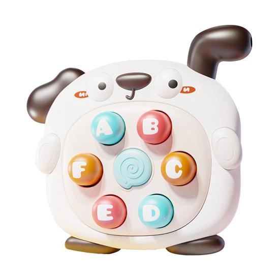 

2-In-1 Mole Beating Whistle Toy Cartoon Dog Milk Tea Cup Push Button Handheld Game Machine Portable Travel Toddlers Educational Press Button Toy белый