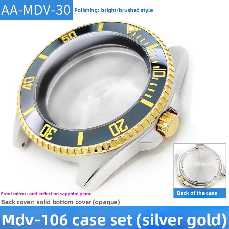 

MDV106 metal Case film bezel bumper armor For Casio MDV-106 Stainless Steel Crown Caseback Sapphire Glass men Watch accessories For MDV-106