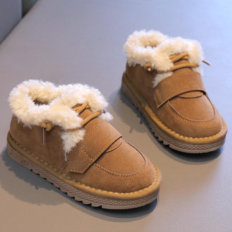 Children's Cotton Shoes Winter 2024 Warm Kids Flats Shoes Fashion Korean Versatile Soft Bottom Girls Fluffy Causal Plush Shoes