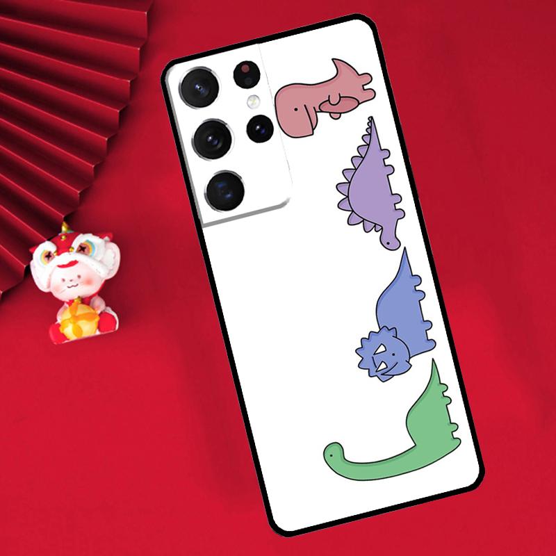 Cute Dino Funda For Samsung Galaxy S24 S23 S22 Ultra Plus S20 S21 FE S8 S9 S10 Note 10 20 Ultra Case
