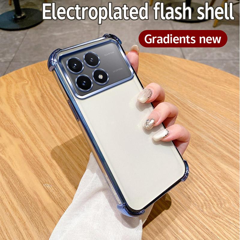 For Xiaomi Poco X6 Pro Case Poco X6 Pro 5G Cover Redmi K70e Phone Case X6 Pro Bumper Shockproof Protect Cover Clear electroplate