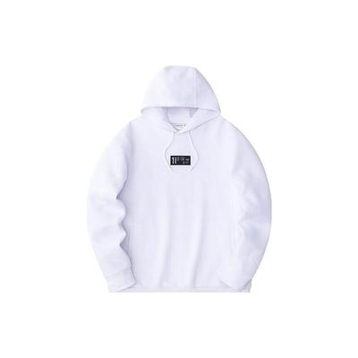 Anta Moletom com Capuz Casual Estampado com Letras da Série de Basquete para Homens Hoodie Branco Puro 152411734-1