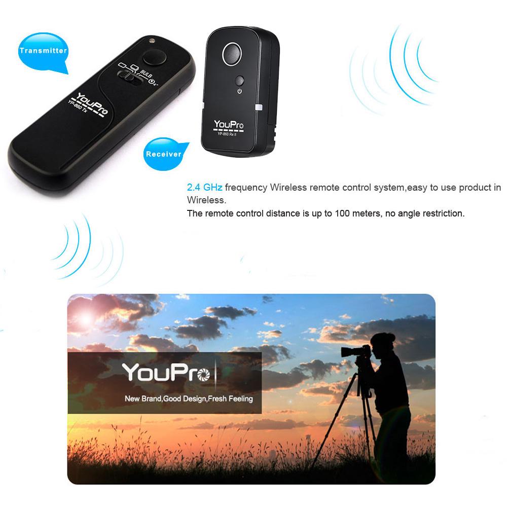YouPro YP 860 DC2 2.4G Wireless Remote Control Shutter Release Transmitter Receiver 16 Channels for Nikon D5000 D750