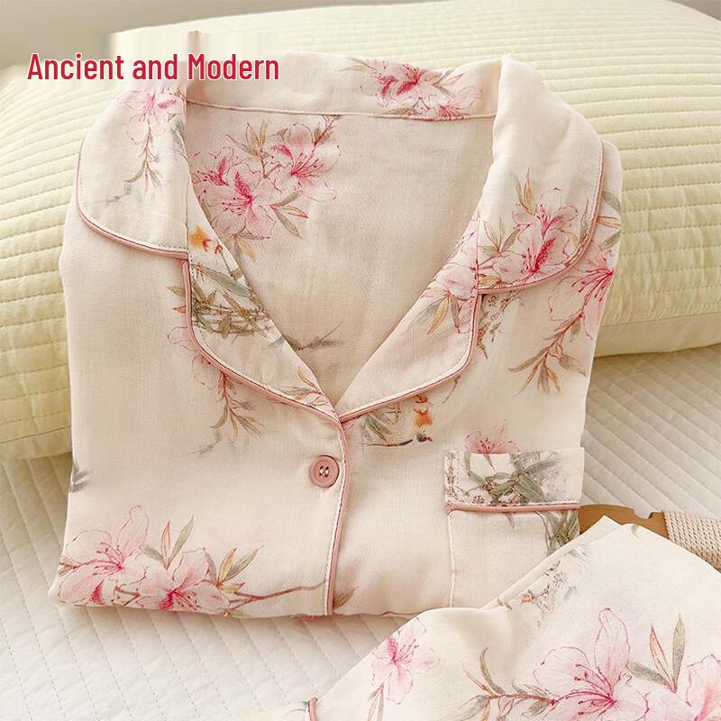 GUJIN Women s Bamboo Cotton Long Sleeve Pajama Set XL