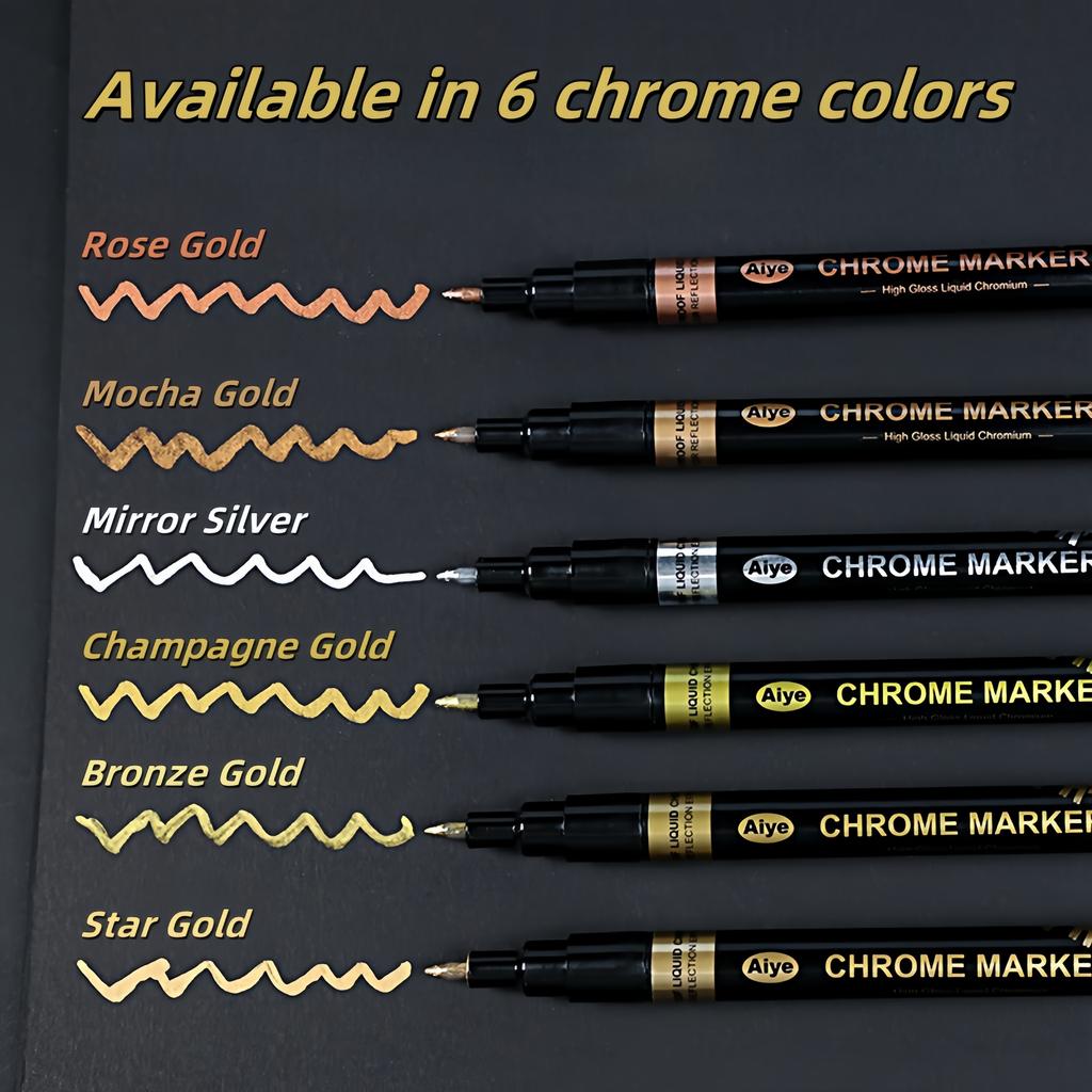 Mirror Markers with Mirror Tip - Waterproof & Dustproof Water-Based Ink for Scratch Cover, Glass, Pottery, Models - Suitable for Artists, Hobbyists