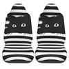 Cute Black Cat and White Striped Print Car Seat Covers for Women Man Universal Auto Front Seats Protector Fits for Car SUV