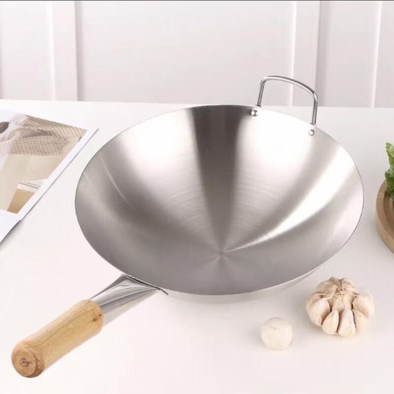 Commercial Double Handle Stainless Steel Wok