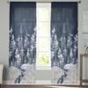 Wald Rentier Weihnachten Winter Vorhänge für Wohnzimmer Schlafzimmer Heimdekoration Fenster Voile Tüll Vorhang Drapierungen