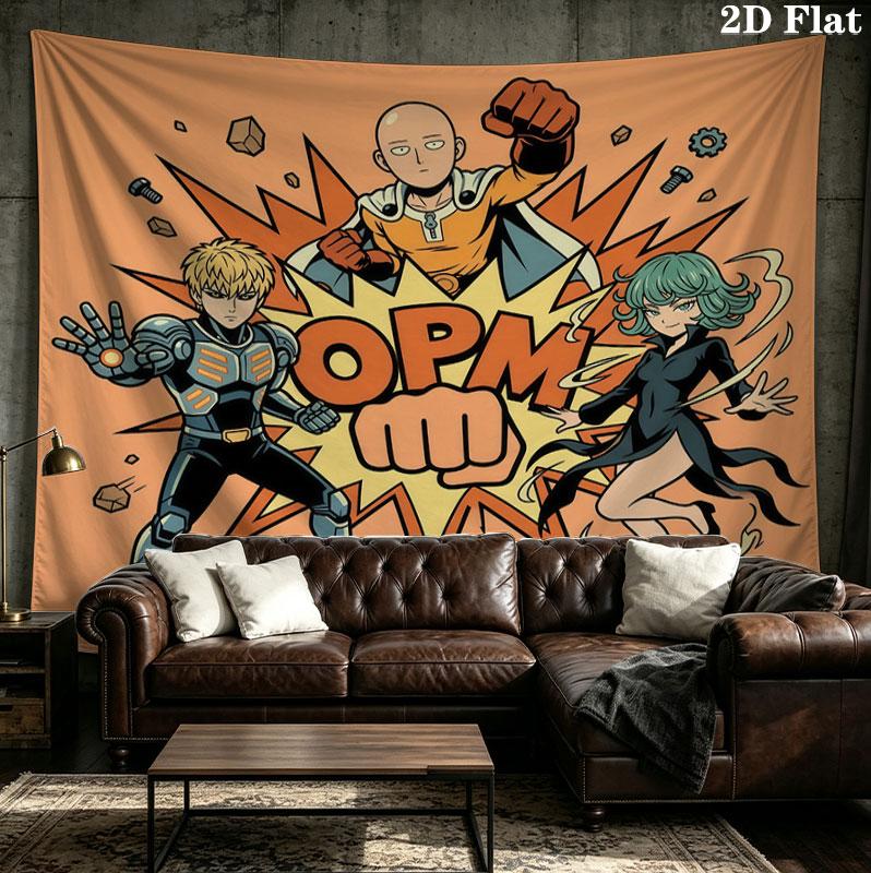 Onepunch Man Wandteppich Ästhetisches Wandbehang Gedruckter Stoffdecke Dekorative Wandteppiche Für Schlafzimmer Wohnzimmer Heimdekoration