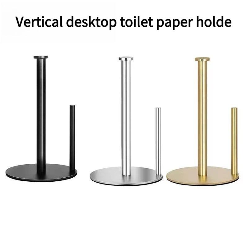 1PC Stainless Steel Tissue Holder Roll Paper Holder Hotel Kitchen Toilet Tissue Holder Vertical Desktop Toilet Paper Holder Paper Holder