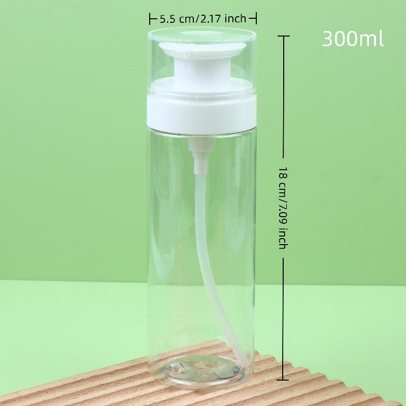 150/200/300ml Transparent Flat Shoulder Press Lotion Bottle Empty Essence Water Facial Cleanser Dispenser Cosmetic Containers