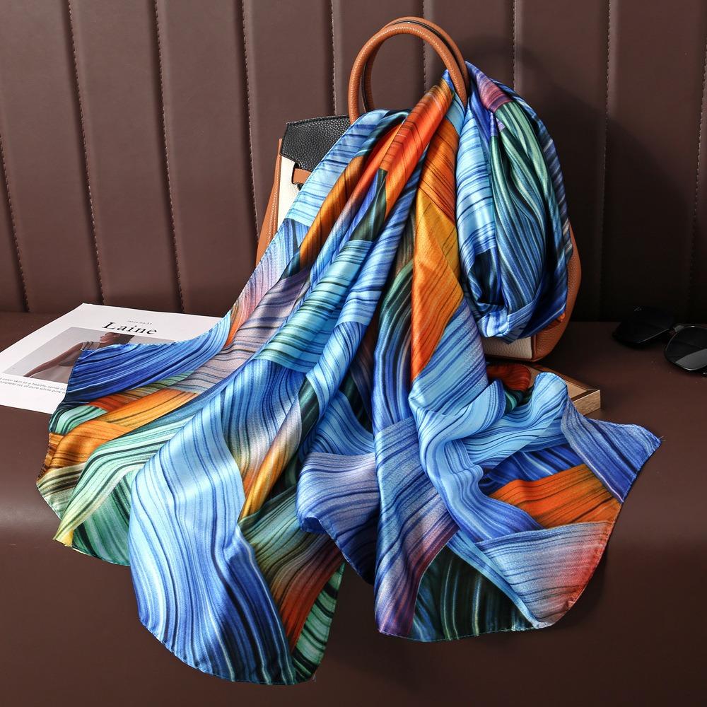 Irregular Striped Scarf Fashionable Professional Scarf Long Scarf Spring and Autumn Scarf Windproof Shawl