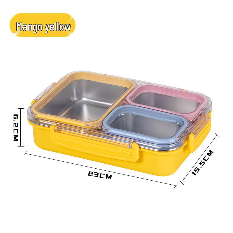 Abay 3-Compartment Stainless Steel Fridge Storage Box