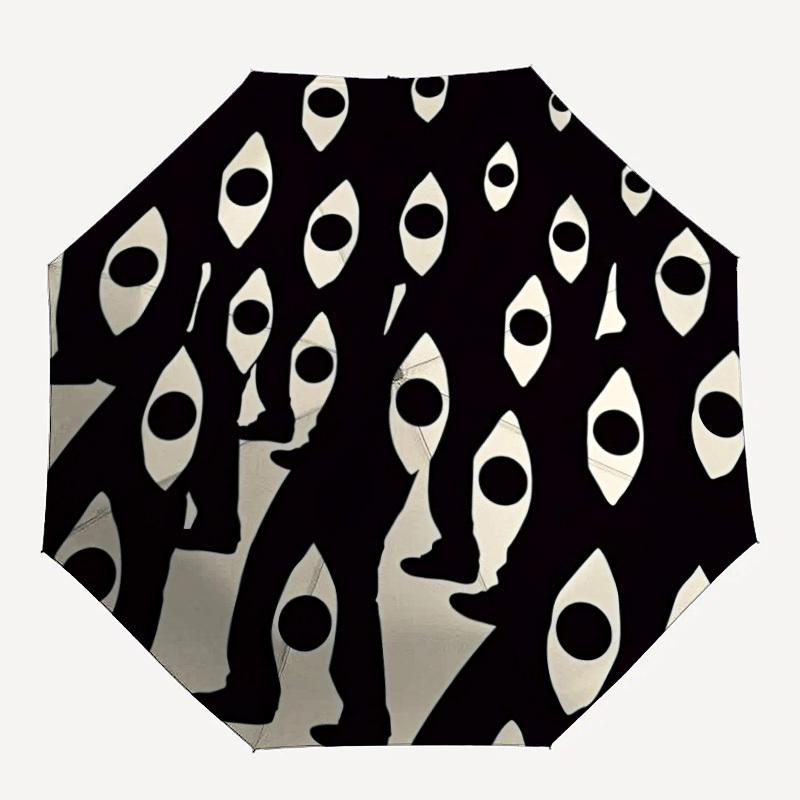 

1pc Eyes Silhouettes Automatic Open/Close Umbrella Compact Folding Umbrella, All-Season Portable Umbrella for Women/Men F1124010