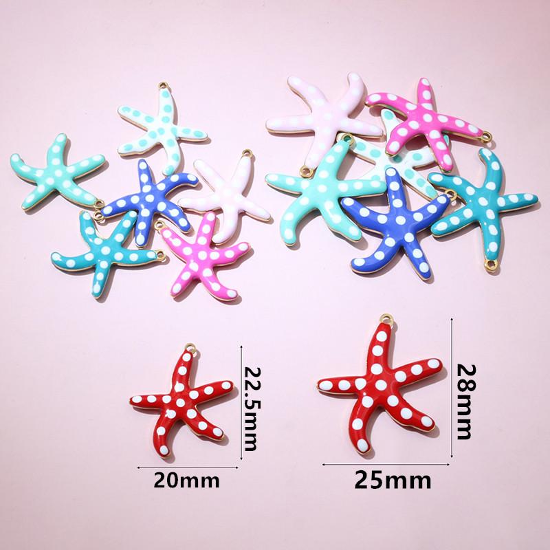 10pcs 2-Sizes Stainless Steel Starfish Charms Pendant Enamel DIY Jewelry Making Accessories Findings Bracelet Necklace Earrings