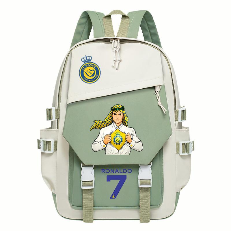 Football Star Ronaldo Surrounding Cr7 Printing Student Schoolbag Trend Backpack To Reduce The Burden And Large Capacity