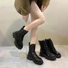 Large Size Women's Boots British Style  New In Trend Cool and Fashionable Black Short Boots