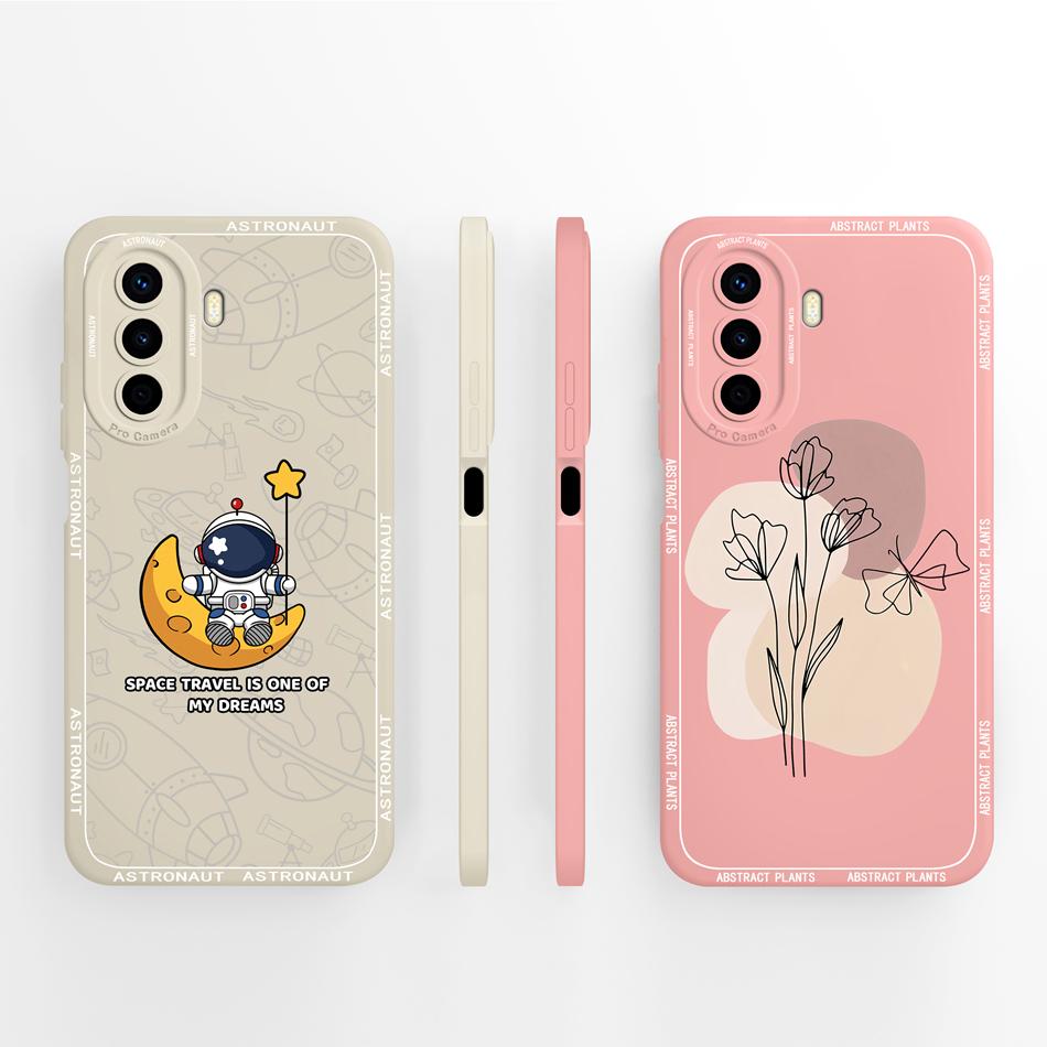 Case For Huawei Nova Y70 Plus Art Bear Full Coverage Anti Drop Funda For Huawei Nova Y 70 Y70+ Liquid Silicone Phone Back Cover