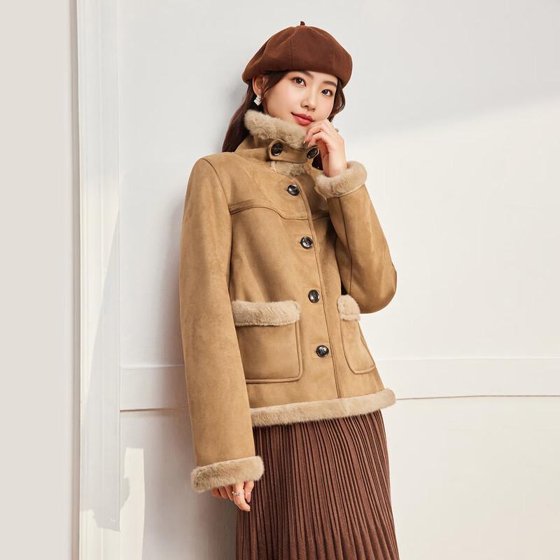 IEF French Retro Velvet-Lined Suede Jacket