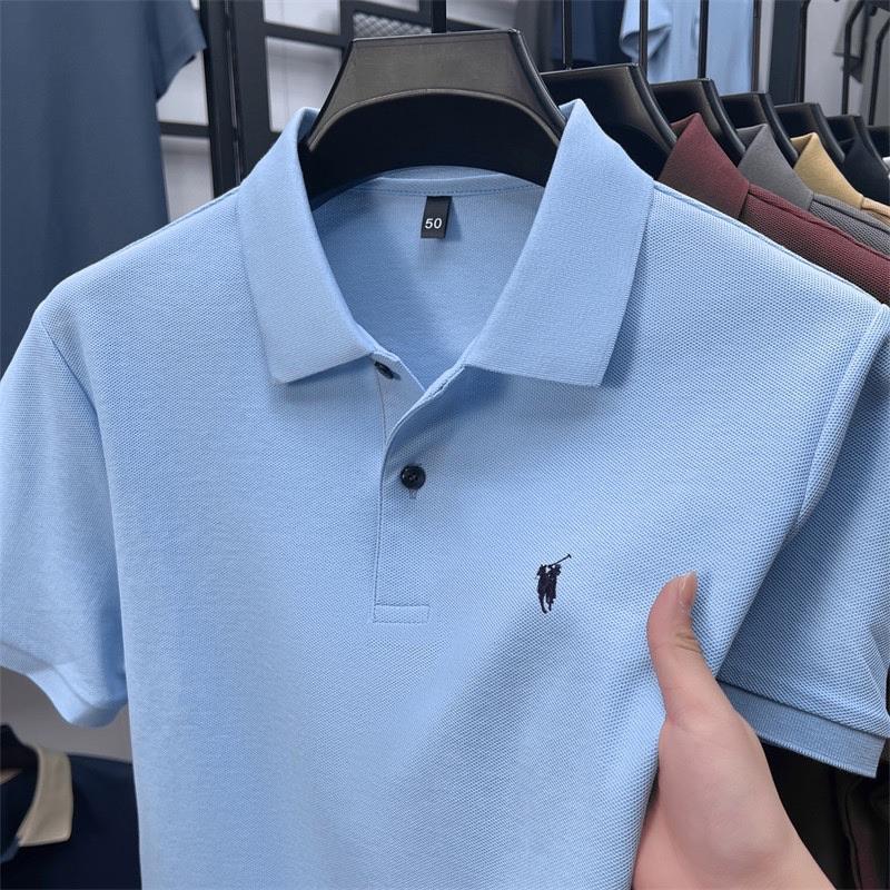 

STORN Men s Summer Luxury Brand Cotton 100% Polo Shirt Lapel Printing Short Sleeves T-shirt Business Leisure Ventilate Men s Clothing M