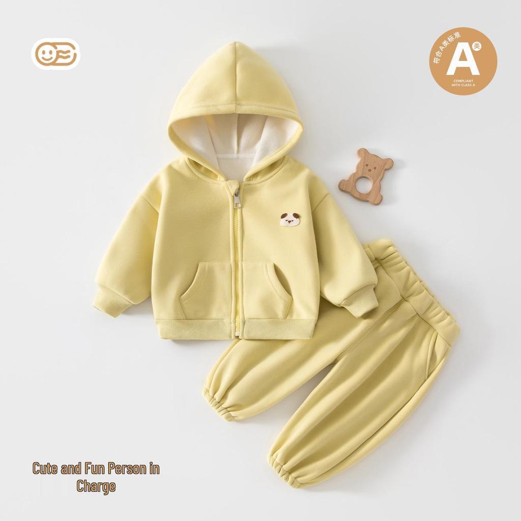 Girls & Boys Two-Piece Casual Set: Autumn/Winter Baby Clothes with Long Pants