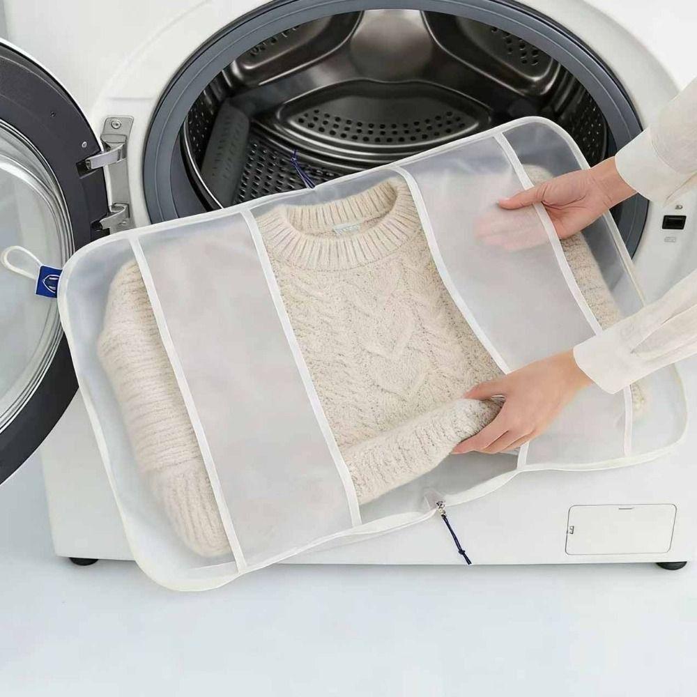 Double Fixed Belt Mesh Sweater Washing Bag Fine Mesh Clothing Organizer Bag  for Knitted Wear