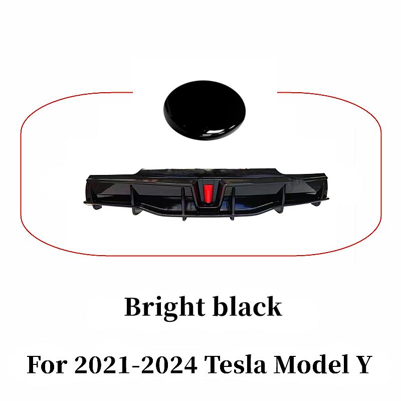 For Tesla Model Y 2019-2024 Car Rear Bumper Diffuser Splitter Lip Chin Spoiler Black Carbon Exterior Accessories Tuning Part