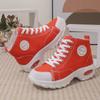 High-top Inner Height-increasing Women's Canvas Shoes Are Fashionable and Versatile Outdoor Wear-resistant New Breathable Real Air Cushion Spo