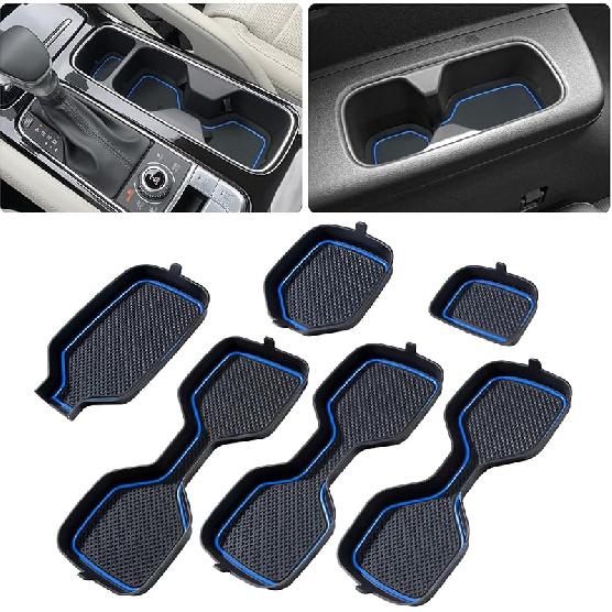 Cup Holder Coaster For Kia Telluride Accessories     2024 2025 Silicone Cup Holder Ert Mat Non-Slip Center Console Pad Car Interior Accessories
