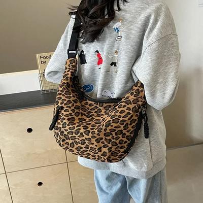 Torby crossbody z nadrukiem panterki dla kobiet, sztruksowe, codzienne torby na ramię, damskie, projektanckie, luksusowe torebki
