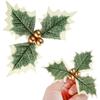 Christmas Holly Leaves Artificial Red Berry Flowers DIY Christmas Wreath Decoration Home Christmas New Year Decoration