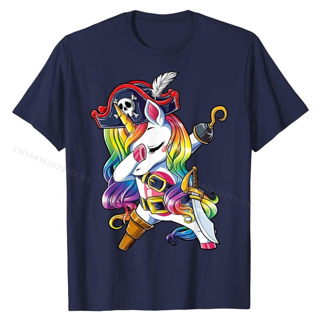 Dabbing Unicorn Pirate Roger Costume Kids Girls Boys T-Shirt Tops Shirt Cute Printed On Cotton Men's T Shirt