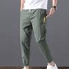 Sweatpants Mid-waisted Drawstring Elasticity Loose Breathable Daily Wear Spring Drawstring Ankle Tied Cropped Pants Everyday Life