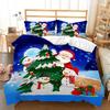 Christmas Duvet Cover Cartoon Merry Chirstmas Double Christmas Element Theme Celebrate Christmas for Friend Holiday Gifts Queen