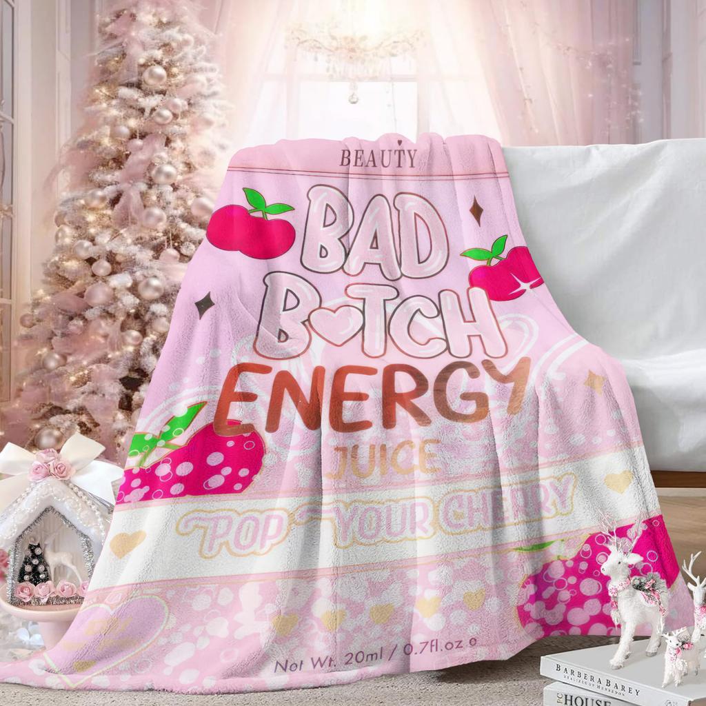 Süße Bad Girl Energie Decke Warm Weich Winter Flanell Bett Überwurf Milch Plüsch Dünne Steppdecke für Zuhause Wohnzimmer Sofa Bettbezug Geschenk