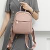 Solid-color Soft Leather Ladies' Fashionable Backpack, High-end Travel Mini Simple Trendy Ladies' Shoulder Bag