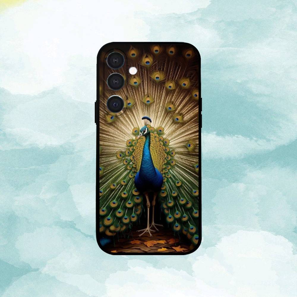 

Peacock Phone Case For Samsung A73,72,71,53,52,51,22,91,80, Soft Black Cover Samsung a20s