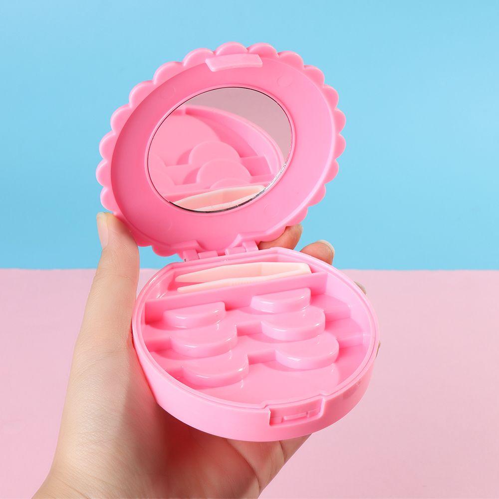 Beauty Mirror Case Pink Makeup Tool Lashes Organizer Lashes Container Box False Eyelash Box