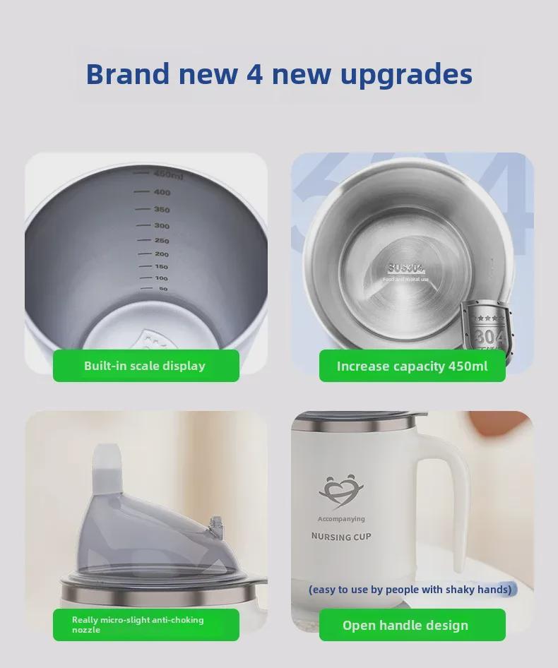 Auslaufsicherer Stillbecher mit Strohhalm für ältere Menschen mit Erstickungsschutz