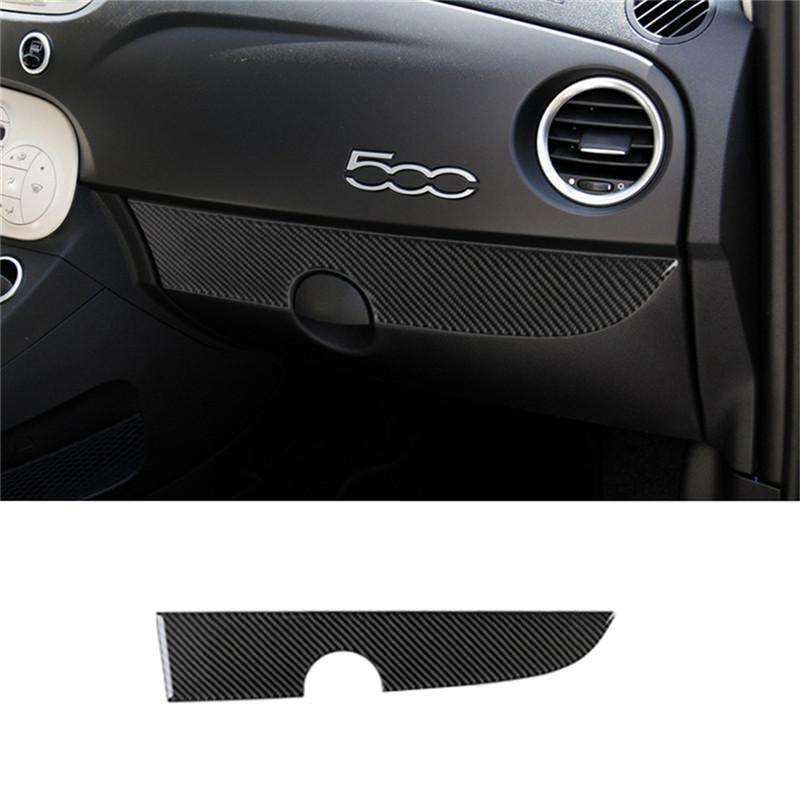 Black Car Interior Decoration Protection Carbon Fiber Sticker For Fiat 500 2012-2015 With Navigation System