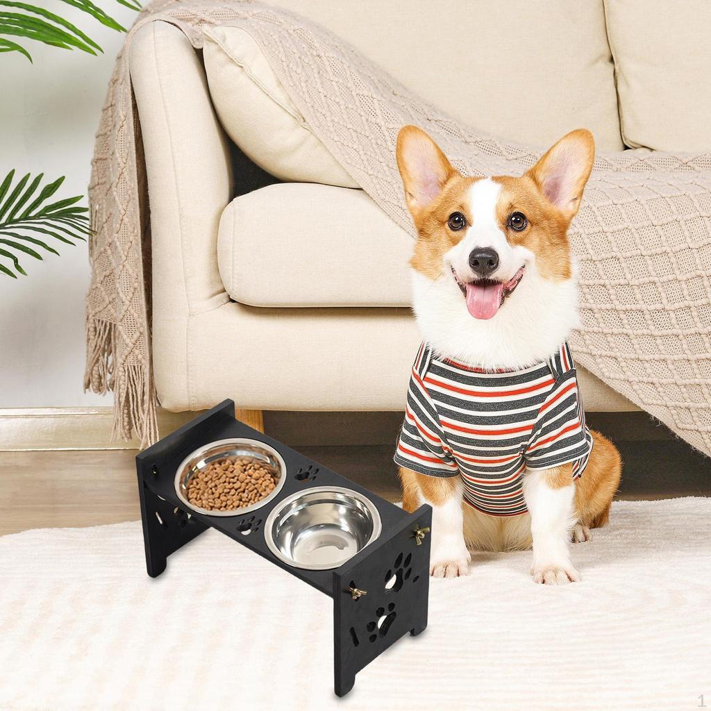 Elevated Cat Bowls Feeding Raised Station Pet Feeder for Dogs Cats