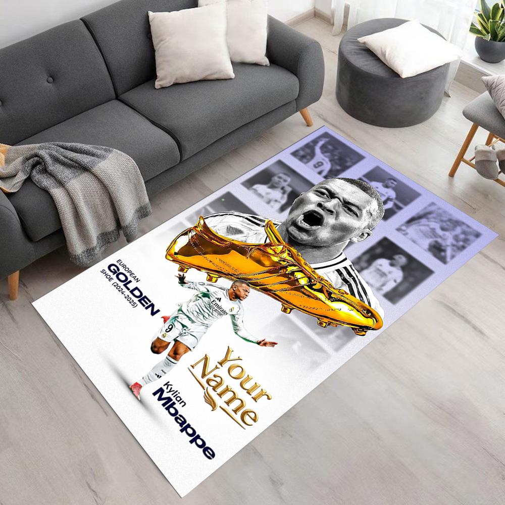 Mbappé Personalized Name Carpet Design for Game Room Balcony Playrooms Decorate Room Antislip Carpet Office Home Decor Wedding Party Gift