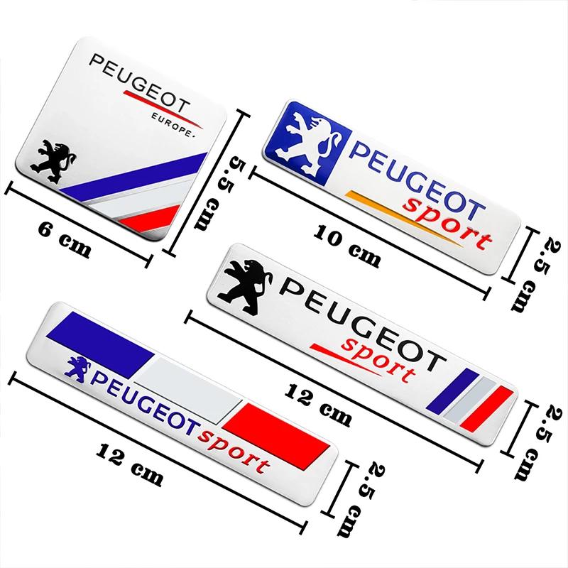 3D Aluminum Alloy Peugeot Car Emblem Badge Decal Sticker for Peugeot 206 207 307 3008 2008 308 408 508 301 208 107