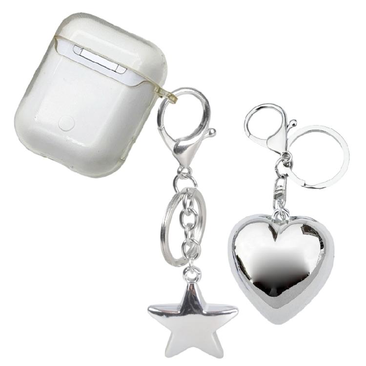 Delicate Heart/Star Pendant Keychain Colorful Keyring Charm Accessory Bag Purse Backpack Ornament for Women Girls