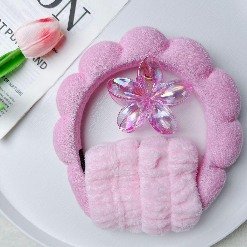 16-Piece Multi-Color Soft Headband and Hair Clip Set with Bowknot Washband and Elastic Hair Ties