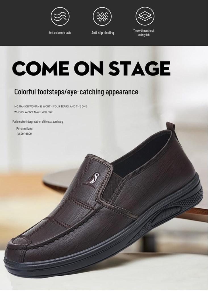 Mocassins Décontractés en Cuir pour Homme - Semelle Souple, Imperméables, Antidérapants Chaussures de Chef